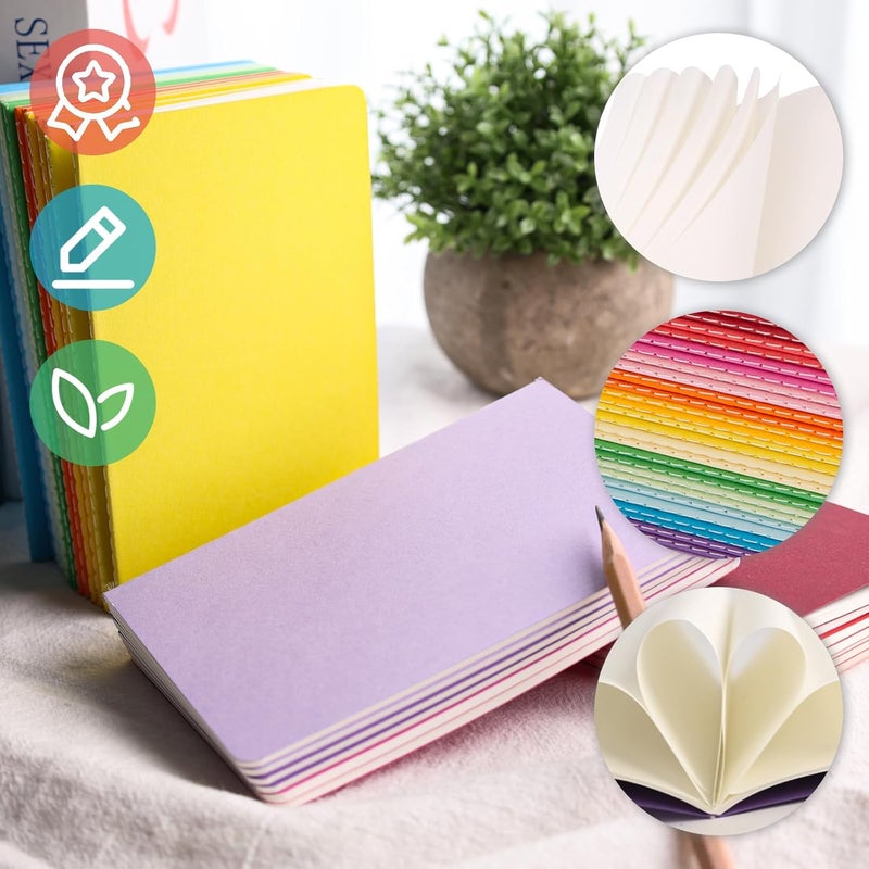 Koogel 32 Pack Small Notebooks Bulk, 3.5 x 5.5 Inch Mini Journal Pocket Notepads Set for Back To School, Colorful Cover Memo Notepad for Kids Students Office Supplies,Tiny Note Book Bulk - Image 4